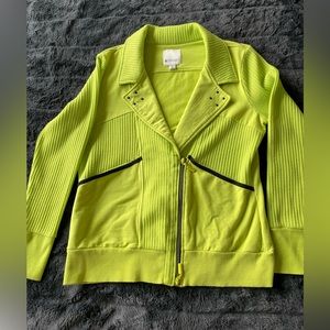 Vintage size large lime green collared knitted jacket